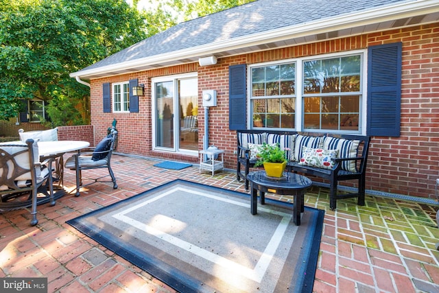 view of terrace with an outdoor hangout area