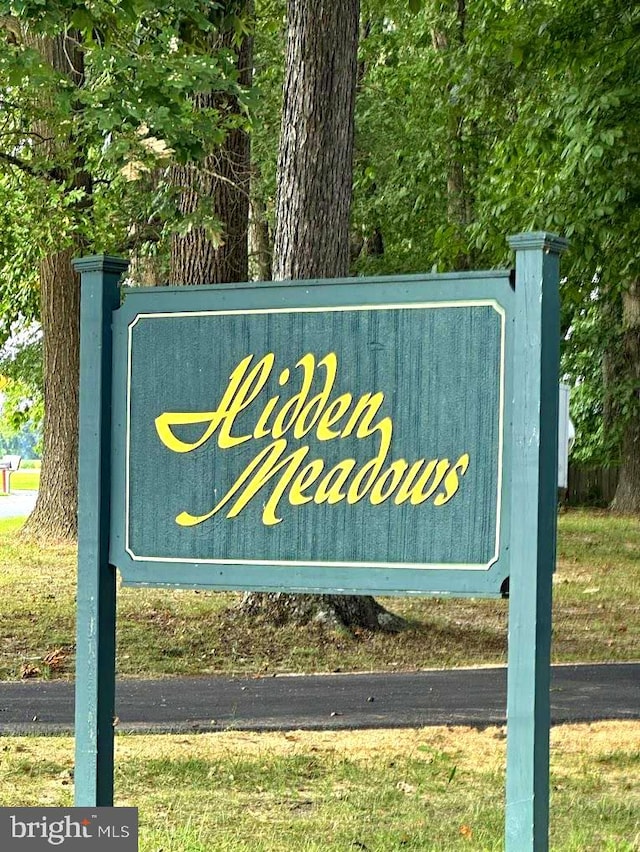 view of community sign