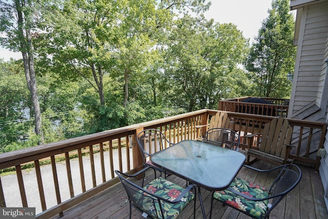 deck featuring outdoor dining space