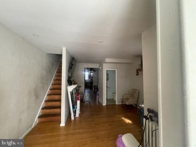 foyer featuring dark hardwood / wood-style floors