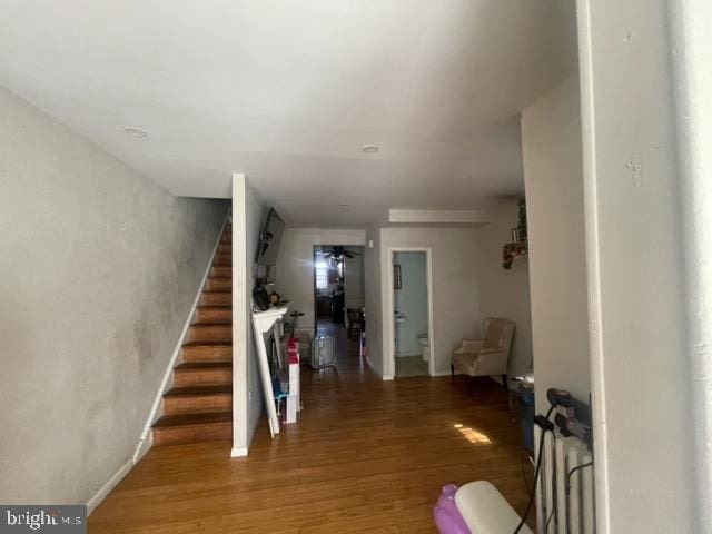 entrance foyer featuring dark hardwood / wood-style flooring