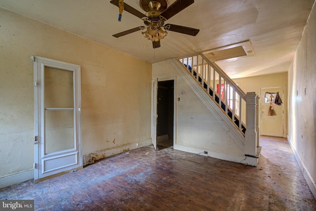 interior space featuring ceiling fan and light hardwood / wood-style flooring