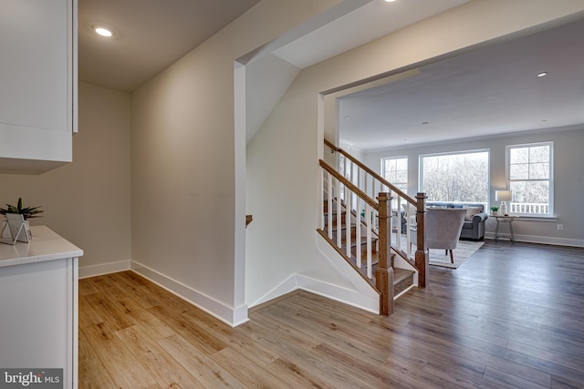 hall featuring light hardwood / wood-style flooring