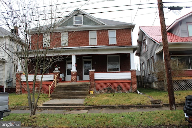 view of front facade featuring covered porch