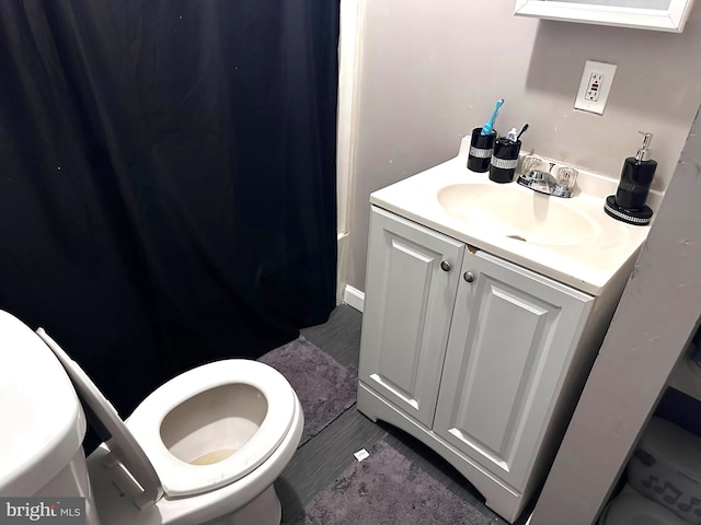 bathroom featuring toilet and vanity