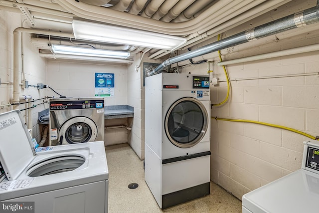 laundry room featuring washing machine and clothes dryer