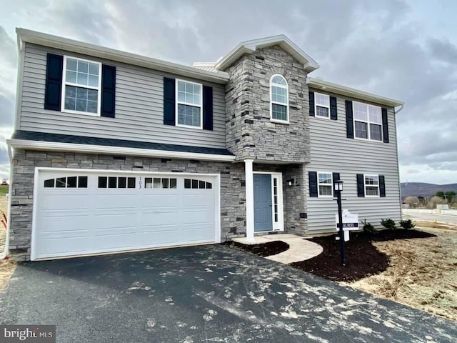 view of front property with a garage