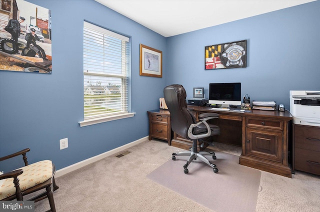 view of carpeted office