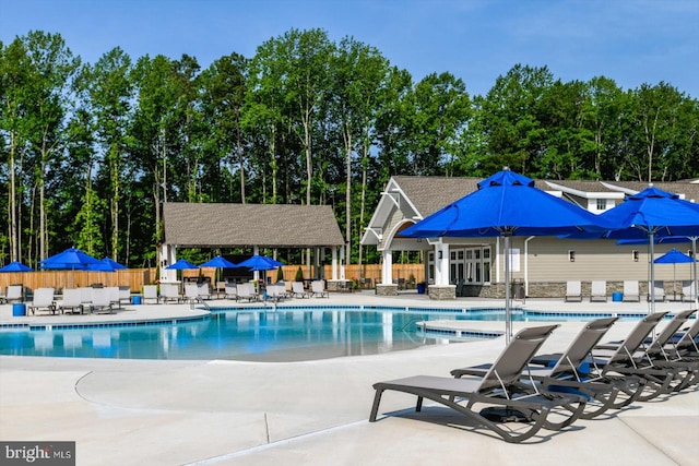 view of pool with a patio