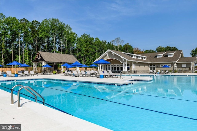 view of pool with a patio area