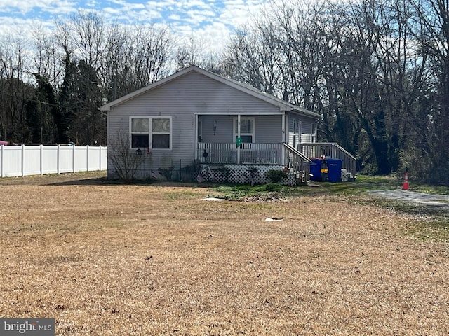 view of front of property with a porch