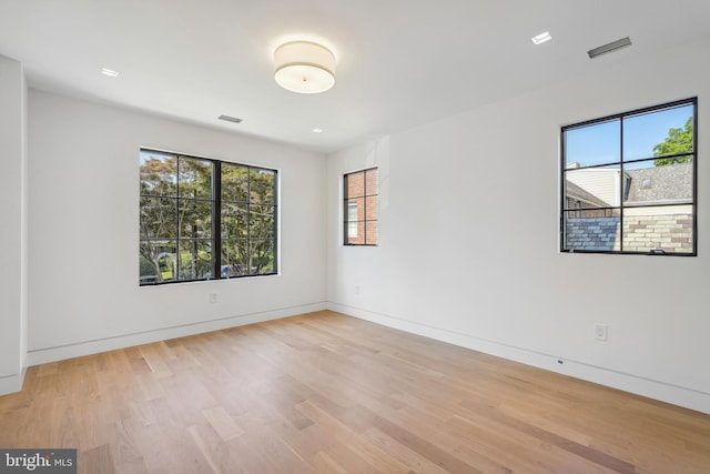 empty room featuring light hardwood / wood-style floors and a wealth of natural light