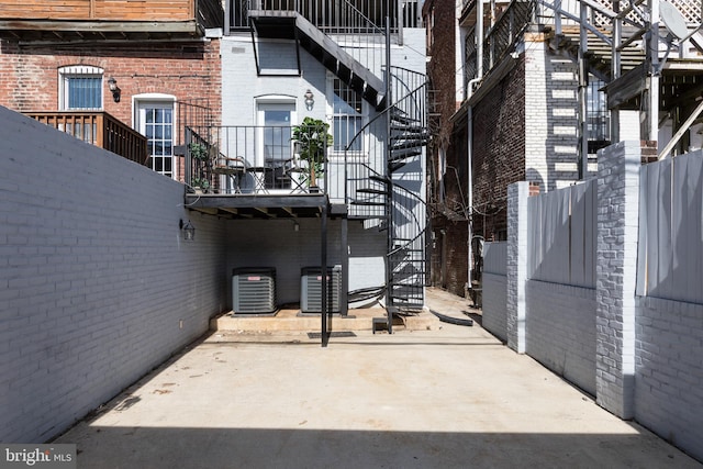 view of patio featuring central AC