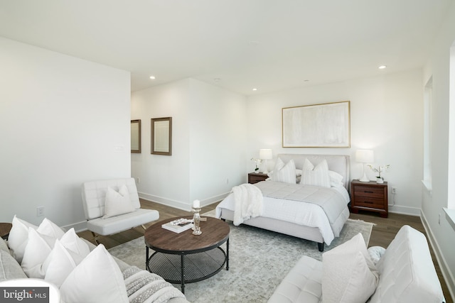 bedroom featuring hardwood / wood-style flooring