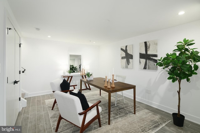 living area with light wood-type flooring