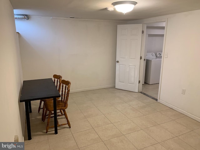 sitting room with light tile flooring