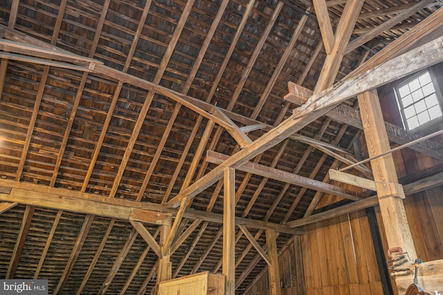 interior space with high vaulted ceiling