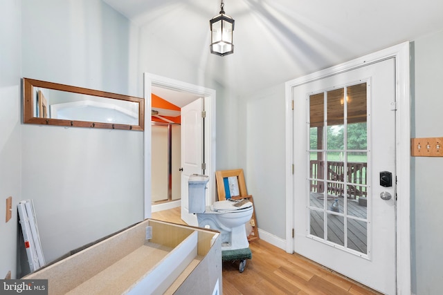 entryway with light wood-type flooring