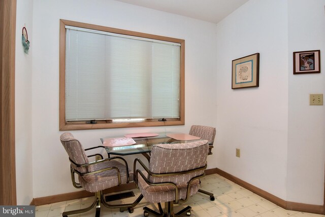 view of tiled dining area