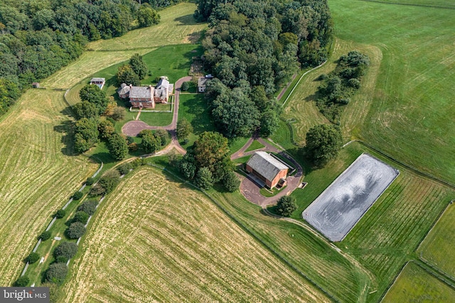 bird's eye view with a rural view