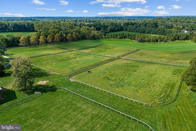 aerial view with a rural view