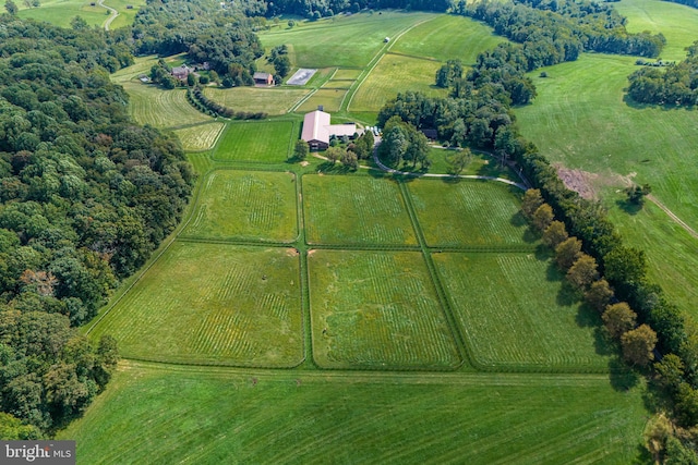 aerial view featuring a rural view