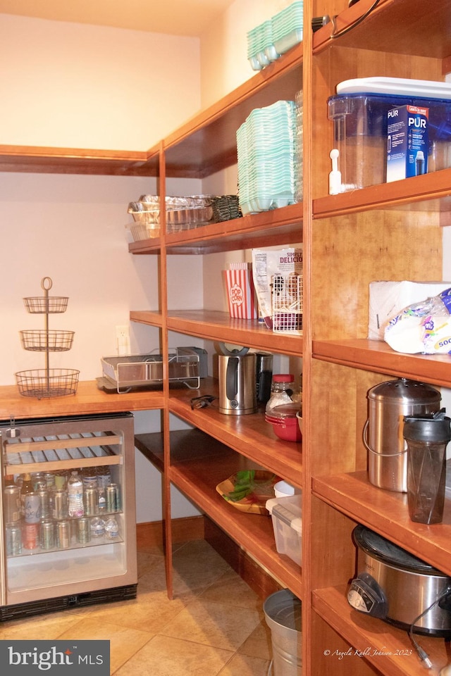 interior space with wine cooler