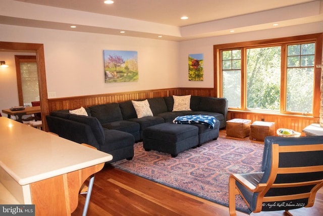 living room featuring hardwood / wood-style flooring