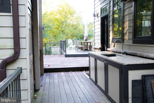 deck with sink