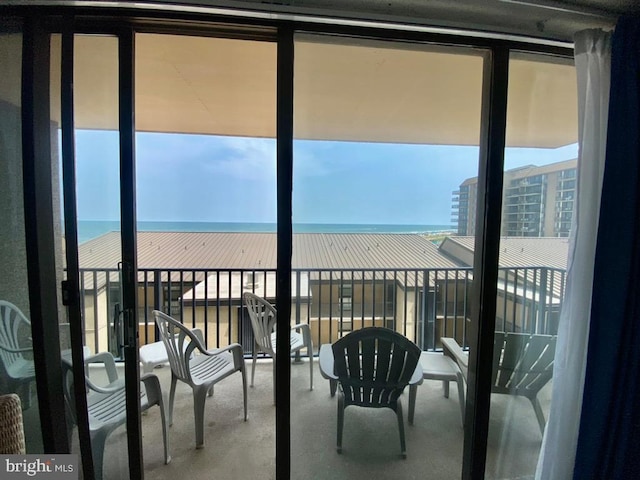 balcony with a water view