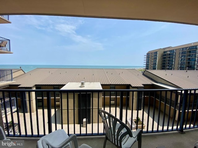 balcony with a water view