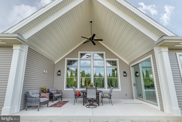 view of patio / terrace with ceiling fan