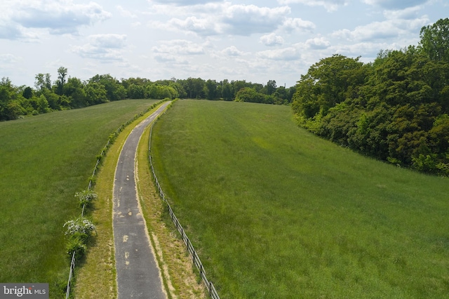 view of street with a rural view