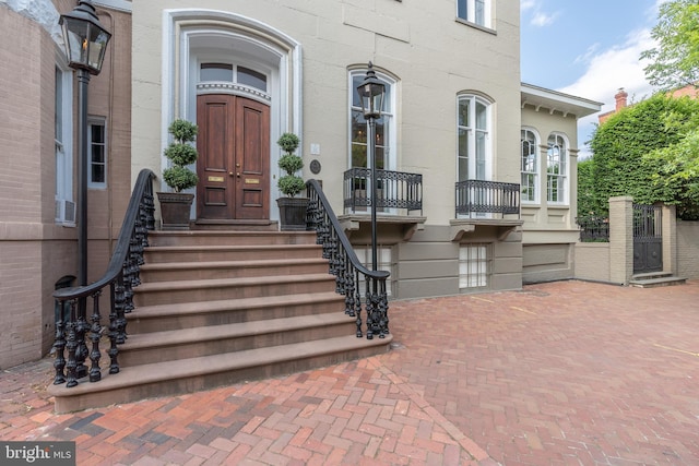 doorway to property with french doors