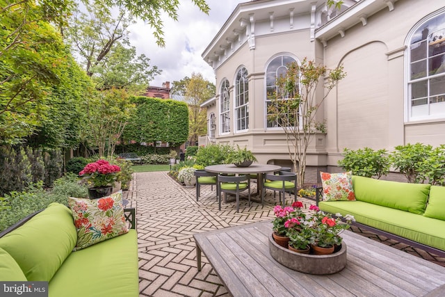 view of patio featuring an outdoor living space