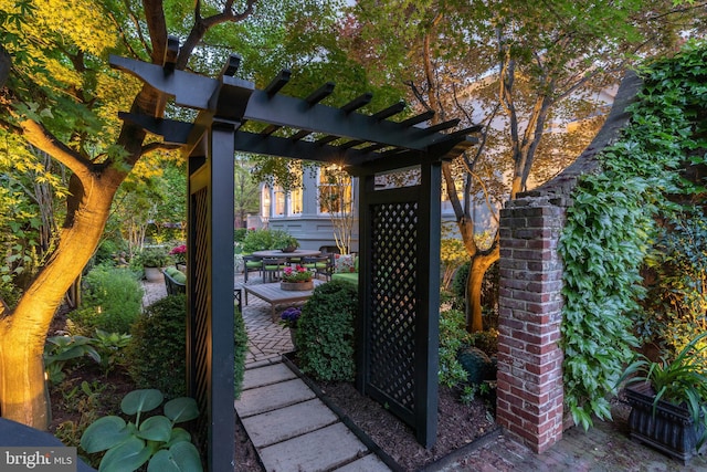 view of patio with a pergola