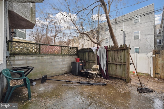 view of patio / terrace featuring central AC unit