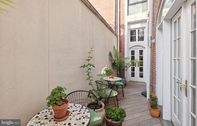 exterior space with french doors