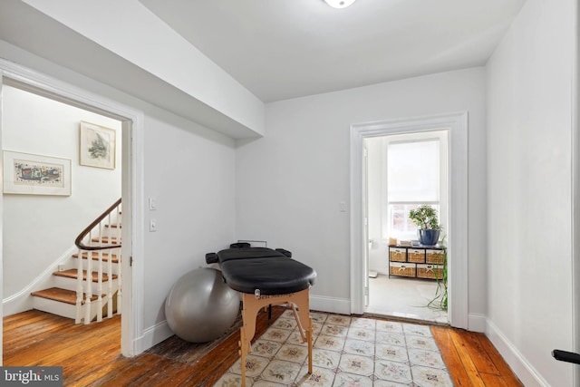 living area featuring light wood-type flooring