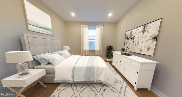 bedroom featuring light hardwood / wood-style flooring