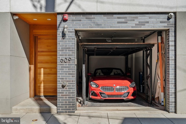 view of garage