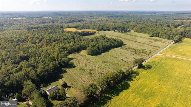 aerial view featuring a rural view