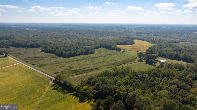 drone / aerial view featuring a rural view