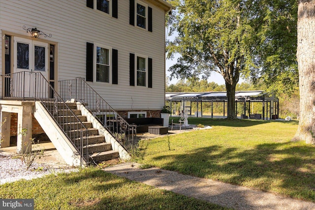 exterior space featuring a gazebo