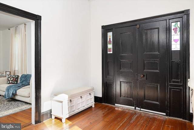 foyer entrance with dark wood-type flooring