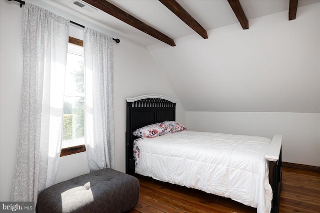 bedroom featuring dark hardwood / wood-style floors