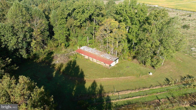 drone / aerial view with a rural view