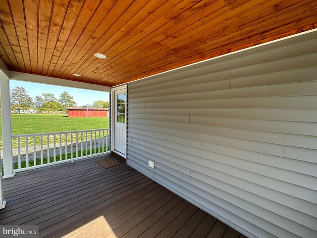 deck with a yard