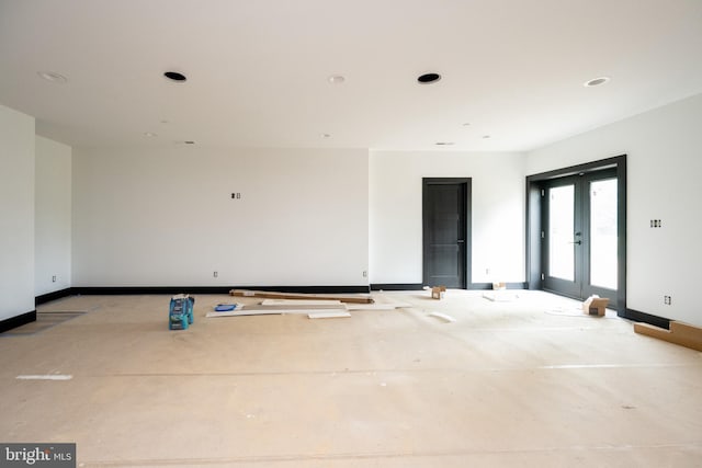 spare room with french doors