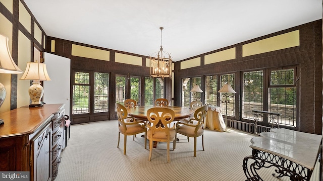 1717 Woodland Rd, Abington, PA 19001 - carpeted dining space featuring a chandelier